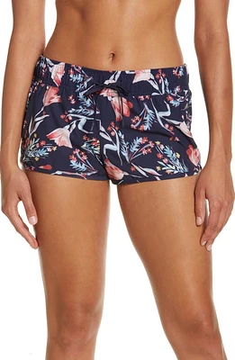 O'Neill Laney Floral Print Stretch Board Shorts in Black at Nordstrom, Size Small