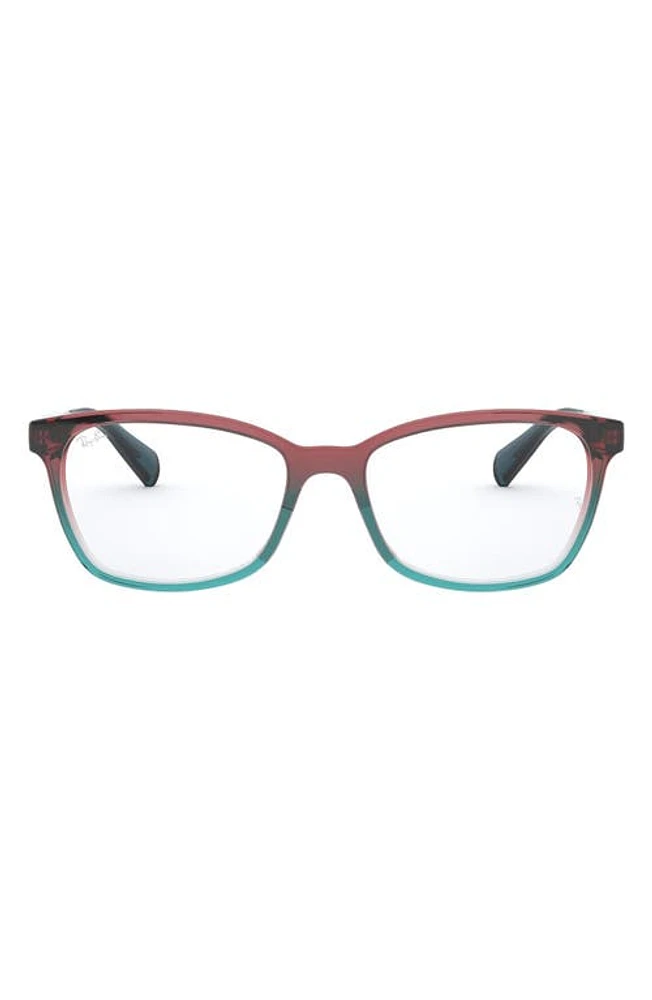 Ray-Ban 54mm Square Optical Glasses in Red Blue at Nordstrom