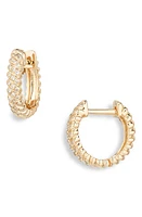 EF Collection Diamond Twist Huggie Hoop Earrings in Yellow Gold at Nordstrom