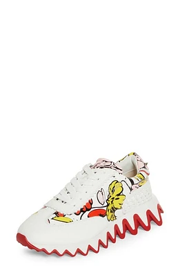 Christian Louboutin x Shun Sudo Loubishark Button Flower Sneaker White/Multi at Nordstrom