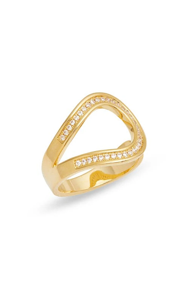 Nordstrom Cubic Zirconia Open Loop Ring Clear- Gold at Nordstrom,