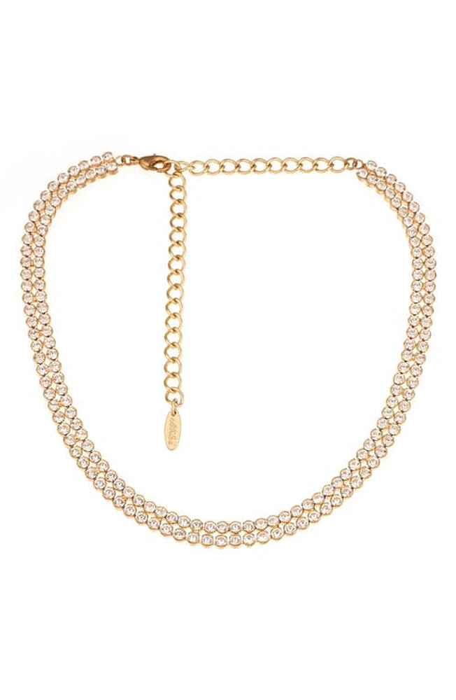 Ettika Dual Row Crystal Chain Choker in Gold at Nordstrom