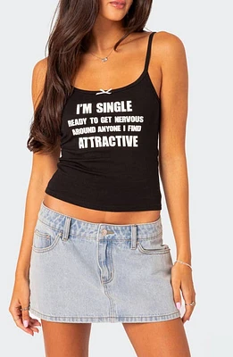 EDIKTED 'I'm Single' Graphic Tank Black at Nordstrom,