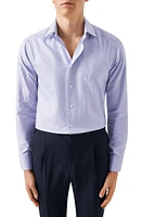 Eton Contemporary Fit Check Organic Cotton Dress Shirt Medium Pink at Nordstrom,