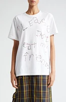 Collina Strada Oversize Crystal Embellished Organic Cotton T-Shirt in White at Nordstrom, Size Small