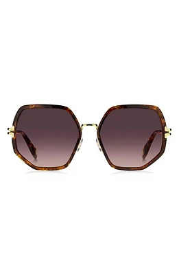 Marc Jacobs 58mm Gradient Angular Sunglasses in Havana Gold/Brown Gradient at Nordstrom