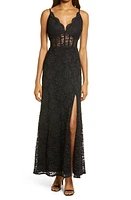 Morgan & Co. Corset Lace Sleeveless Gown at Nordstrom,