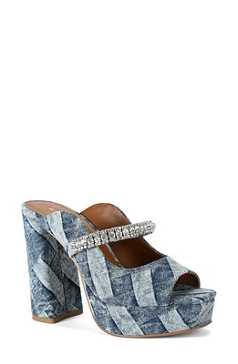 Kurt Geiger London Duke Peep Toe Platform Sandal Navy at Nordstrom,