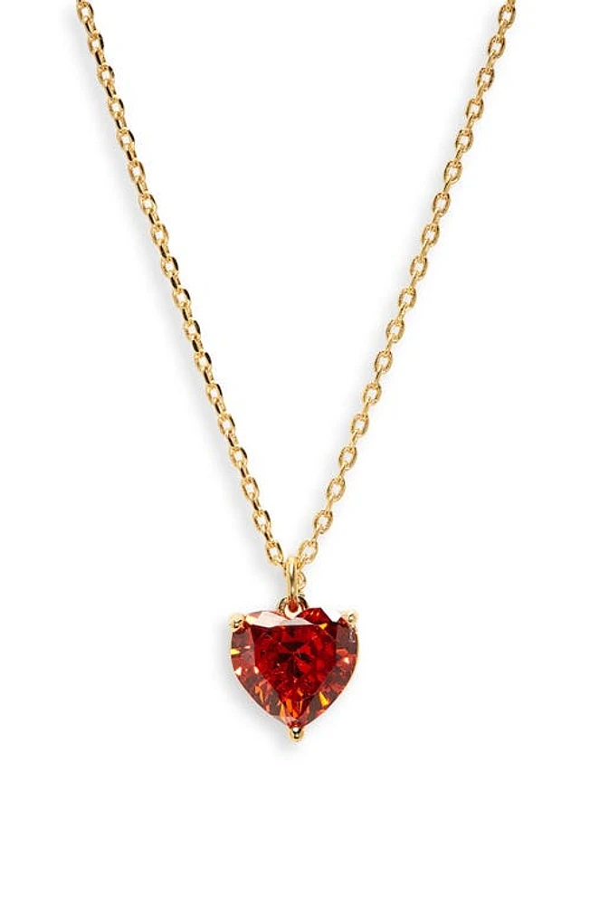 Kate Spade New York my love birthstone heart pendant necklace in Garnet/Gold at Nordstrom