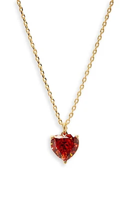 Kate Spade New York my love birthstone heart pendant necklace in Garnet/Gold at Nordstrom