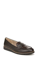 LifeStride Zee Croc Embossed Loafer Dark Chocolate at Nordstrom,