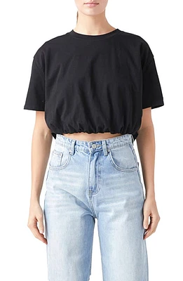 Grey Lab Bubble Hem Crop Top in Black at Nordstrom, Size Medium