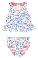 RuffleButts Cottage Tea Time Reversible Two-Piece Swimsuit Multi-Color at Nordstrom,