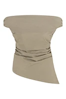 Nocturne Asymmetrical Blouse in Dark Beige at Nordstrom