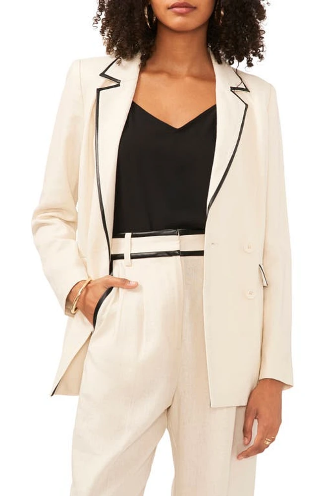 Vince Camuto Oversize Double Breasted Linen Blend Blazer Bone at Nordstrom,