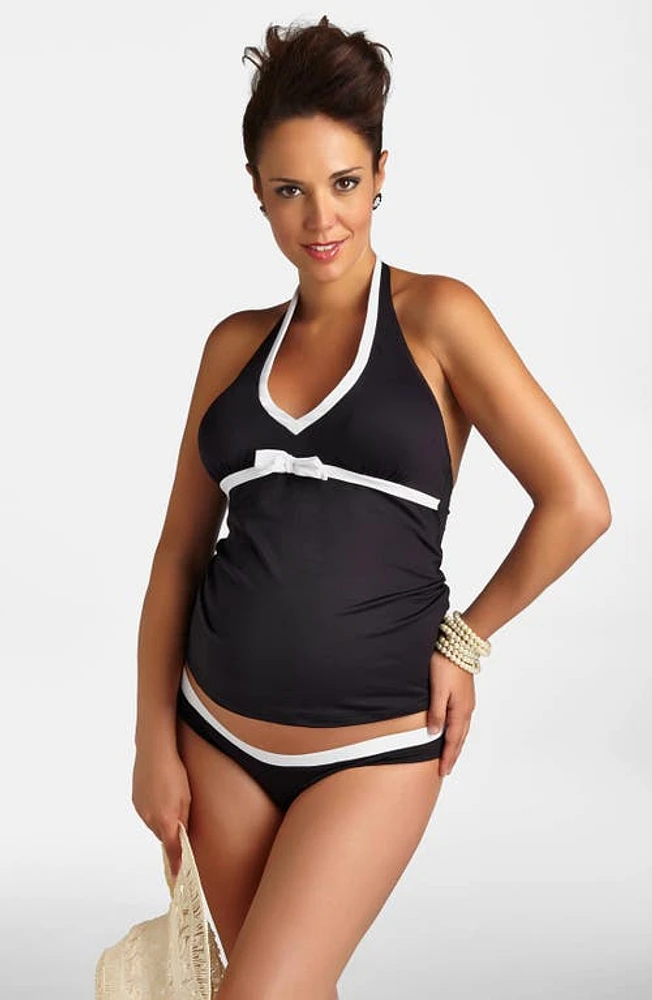 Pez D'Or Maternity Tankini Swimsuit Black at Nordstrom,