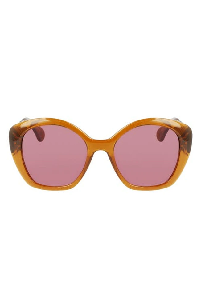 Lanvin Babe 54mm Butterfly Sunglasses in Caramel at Nordstrom