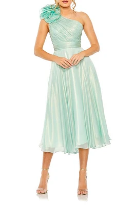 Ieena for Mac Duggal Rosette One-Shoulder Iridescent A-Line Dress at Nordstrom,