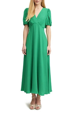 LK Bennett Hermia V-Neck Midi A-Line Dress in Green at Nordstrom, Size 4 Us