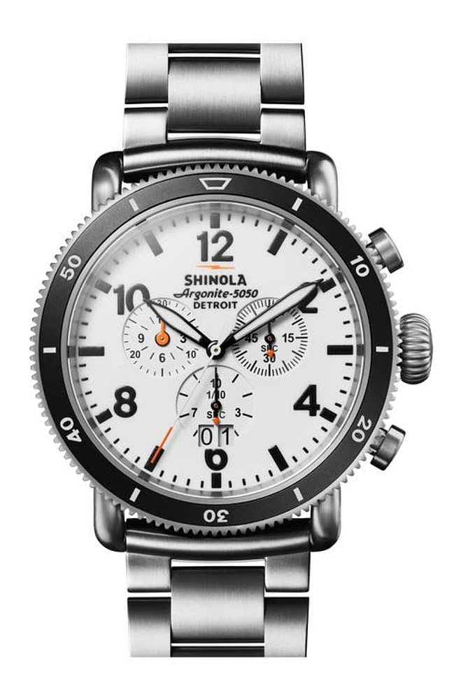 Shinola Runwell Sport White Hurricane Chronograph Watch Gift Set, 48mm at Nordstrom