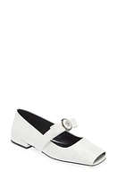 Versace Gianni Ribbon Ballet Flat White at Nordstrom,