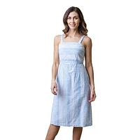 Hope & Henry Women's Sleeveless Sheath Dress in Blue Ombre Stripe Linen at Nordstrom