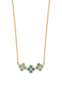 Bony Levy 14K Gold Blue Topaz Cluster Pendant Necklace in 14K Yellow Gold at Nordstrom, Size 18