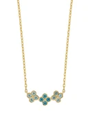 Bony Levy 14K Gold Blue Topaz Cluster Pendant Necklace in 14K Yellow Gold at Nordstrom, Size 18