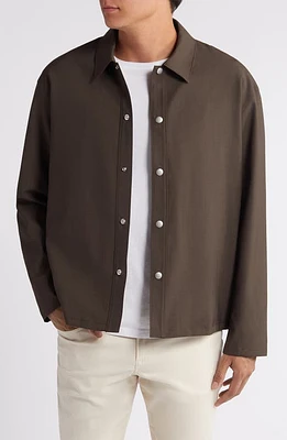 FRAME Snap-Up Wool Jacket Brown at Nordstrom,