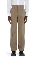 Bottega Veneta Pleated Multicolor Wool Twill Dress Pants Grey/Ochre Melange at Nordstrom, Us