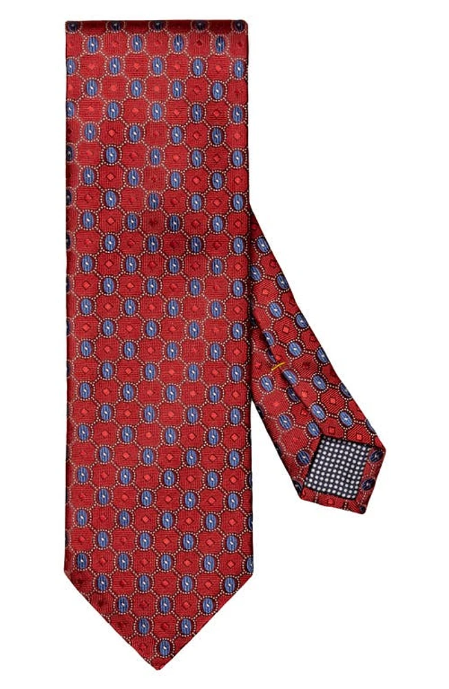 Eton Oval Medallion Silk Tie in Medium Red at Nordstrom