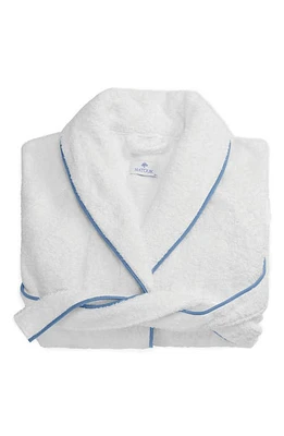 Matouk Cairo Terry Robe in White/Azure at Nordstrom