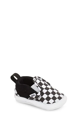 Vans Slip-On Crib Shoe Checker Black True White at Nordstrom, M