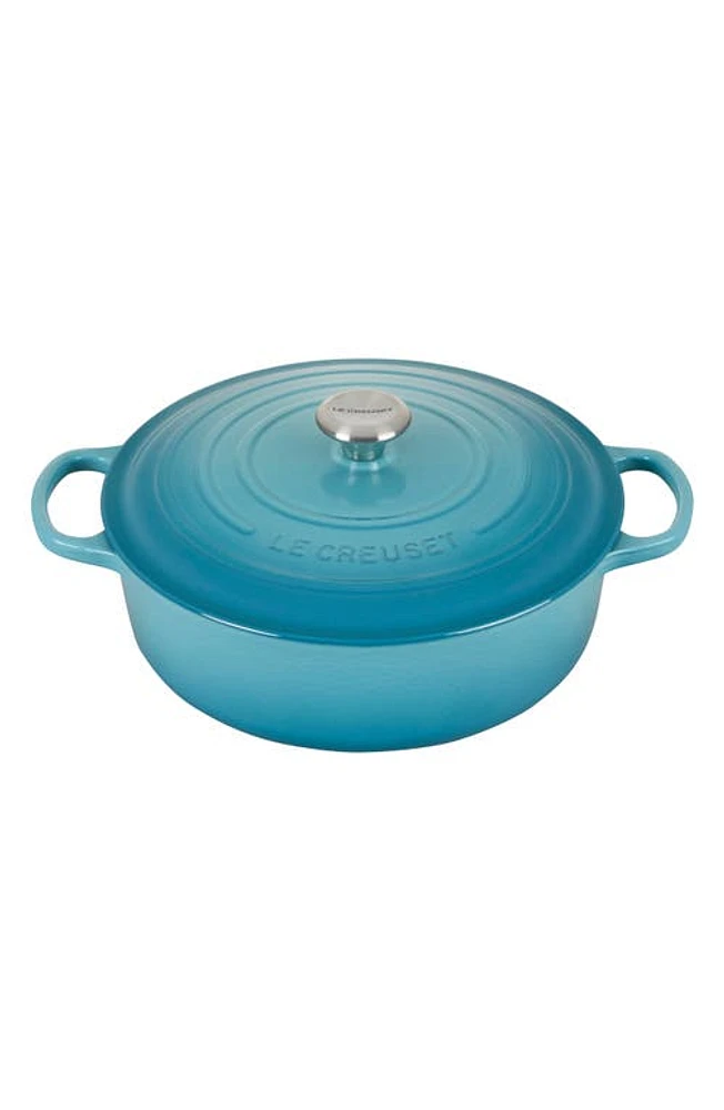 Le Creuset Signature 6 3/4-Quart Round Wide French/Dutch Oven in Caribbean at Nordstrom