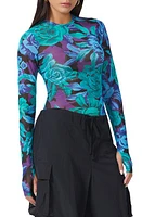 AFRM Kaylee Print Mesh Top at Nordstrom