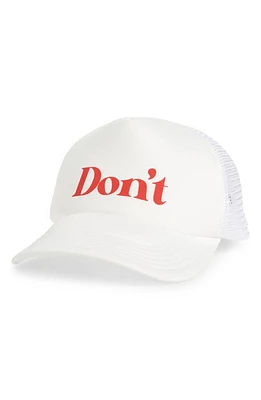 Undercover Don't Graphic Trucker Hat in White at Nordstrom