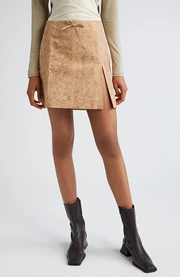 Paloma Wool Vittoria Lambskin Leather Miniskirt Beige at Nordstrom, Us