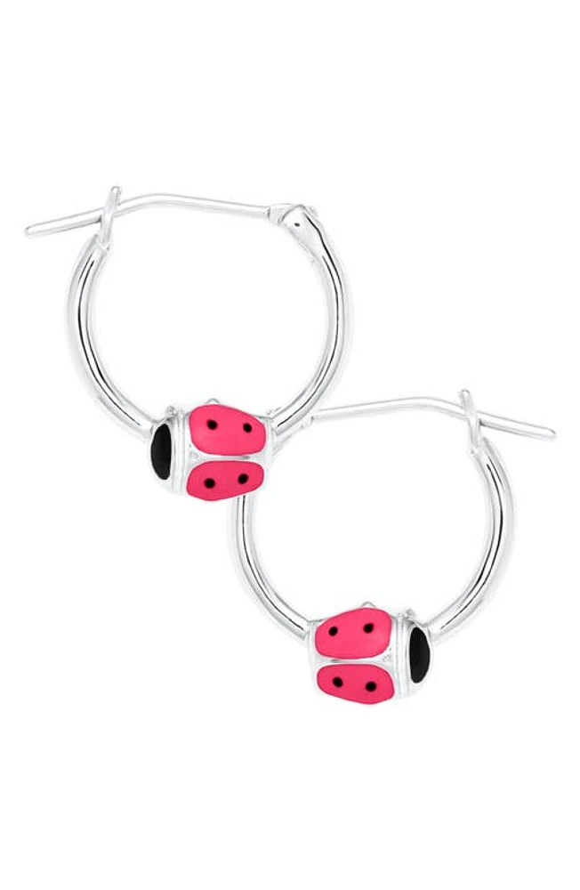 Mignonette Sterling Silver Ladybug Hoop Earrings at Nordstrom