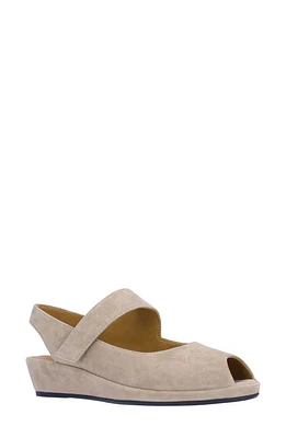 L'Amour des Pieds Berilita Slingback Peep Toe Wedge Sandal Taupe at Nordstrom,