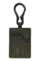 ASHYA Croc Embossed Leather Card Holder in Okro Croc at Nordstrom