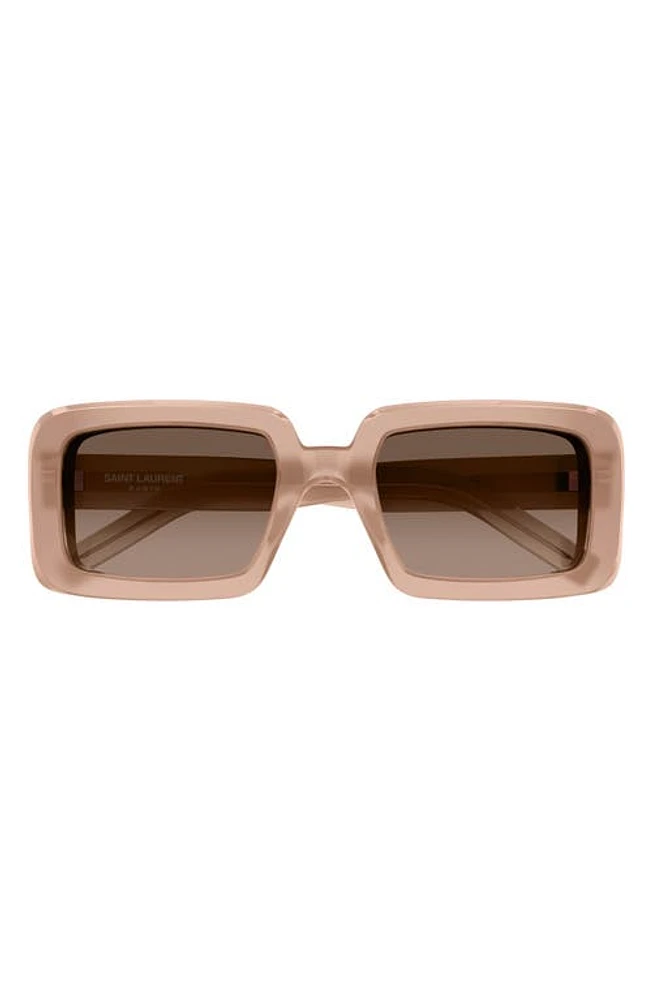 Saint Laurent Sunrise 52mm Rectangular Sunglasses in Orange at Nordstrom