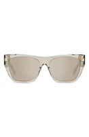 Givenchy GVDAY 55mm Square Sunglasses in Shiny Light Brown /Mirror at Nordstrom