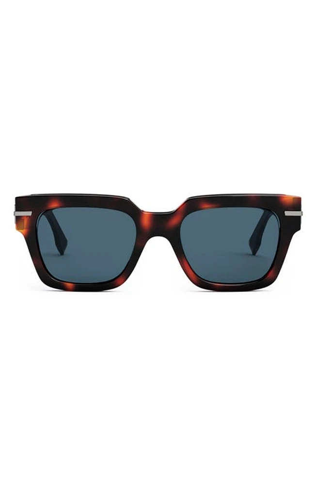 'Fendigraphy 51mm Geometric Sunglasses in Blonde Havana /Blue at Nordstrom