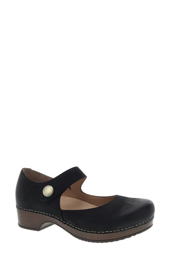 Dansko Beatrice Clog Black Burnished Nubuck Leather at Nordstrom,