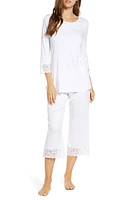 Hanro Moments Lace Trim Crop Pajamas at Nordstrom,