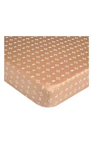 CRANE BABY Cotton Sateen Fitted Crib Sheet in Copper Dash at Nordstrom