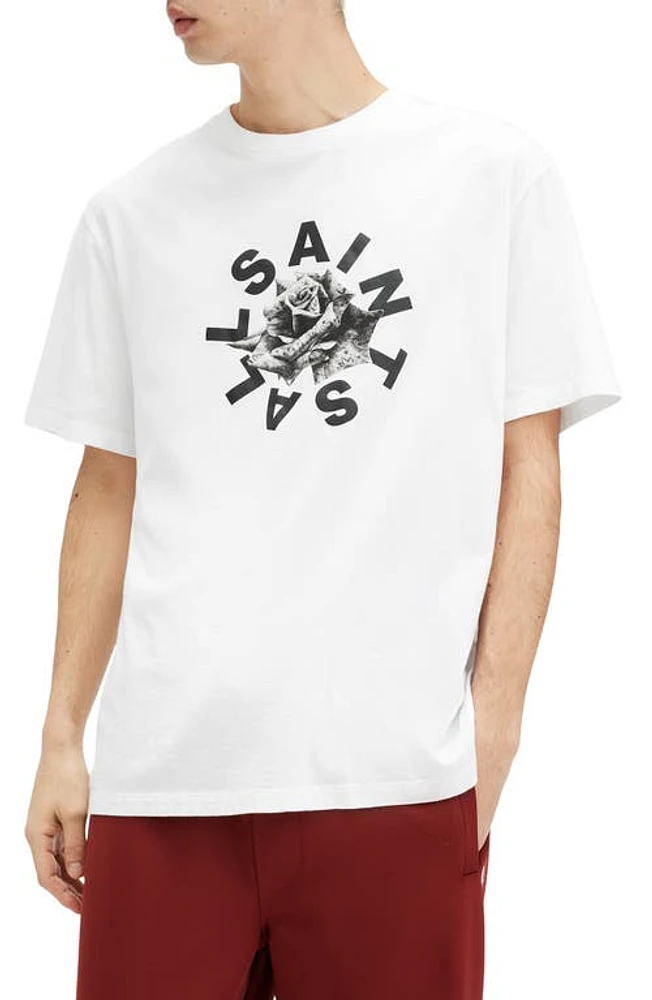 AllSaints Daized Cotton Graphic T-Shirt Optic White at Nordstrom,