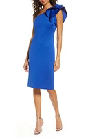 Eliza J One-Shoulder Scuba Crepe Cocktail Dress at Nordstrom,