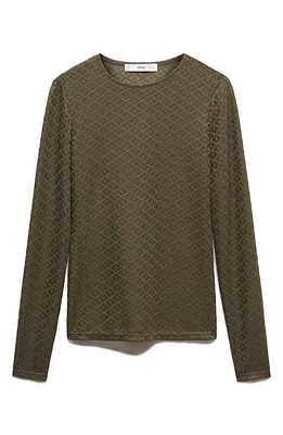 MANGO Textured Long Sleeve T-Shirt at Nordstrom,