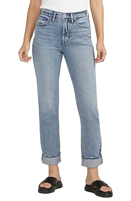 Silver Jeans Co. '90s High Waist Straight Leg Boyfriend Indigo at Nordstrom, 29